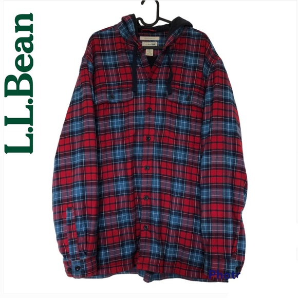 L.L. Bean Other - L.L. Bean Plaid Fleece Lined Button Down Shacket Jacket